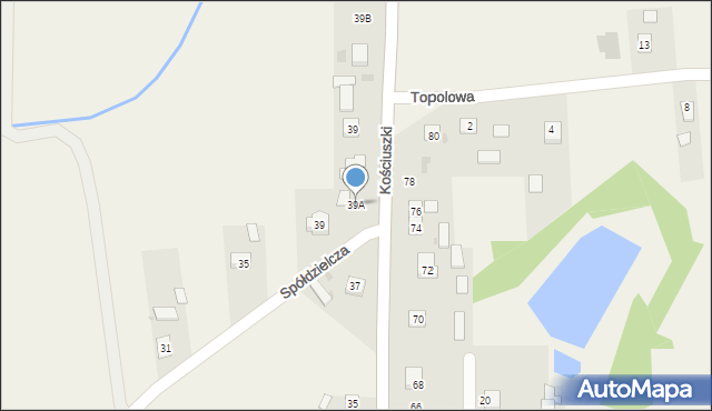 Zaleszany, Kościuszki Tadeusza, gen., 39A, mapa Zaleszany