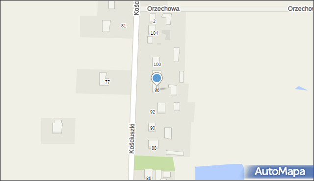 Zaleszany, Kościuszki Tadeusza, gen., 96, mapa Zaleszany