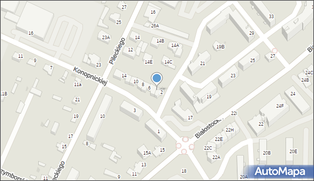 Zambrów, Konopnickiej Marii, 4, mapa Zambrów