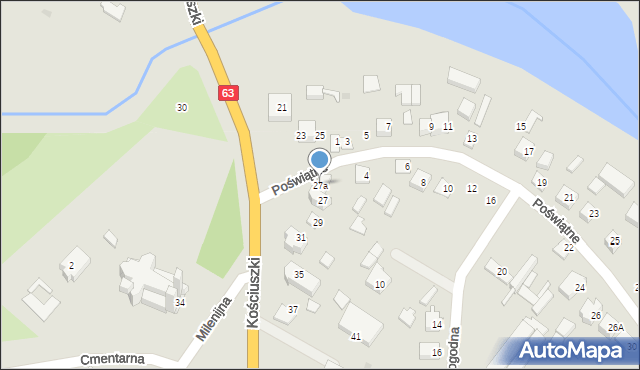 Zambrów, Kościuszki Tadeusza, gen., 27a, mapa Zambrów