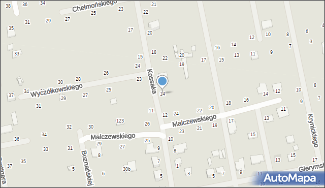 Zamość, Kossaka Wojciecha, 14, mapa Zamościa