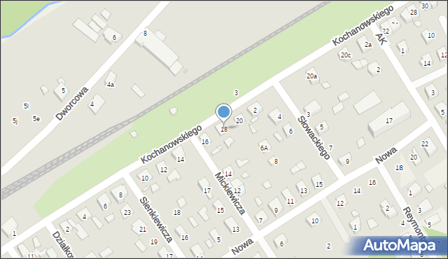 Zaniemyśl, Kochanowskiego Jana, 18, mapa Zaniemyśl