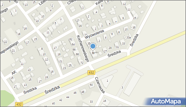 Zaniemyśl, Kochanowskiego Jana, 39, mapa Zaniemyśl