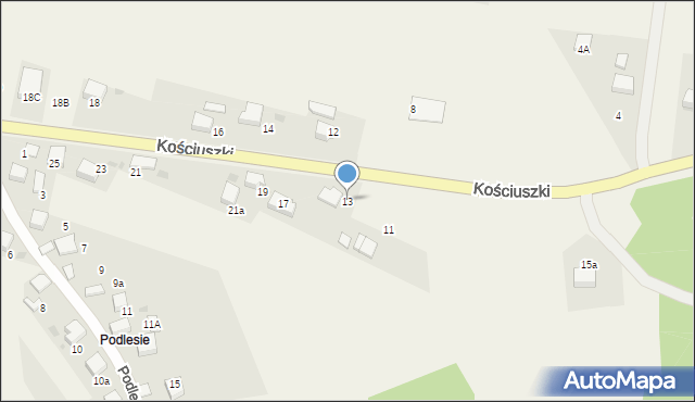 Żarki, Kościuszki Tadeusza, gen., 13, mapa Żarki