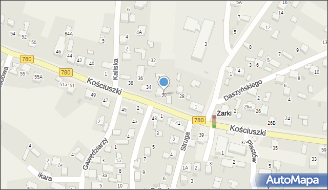 Żarki, Kościuszki Tadeusza, gen., 30, mapa Żarki