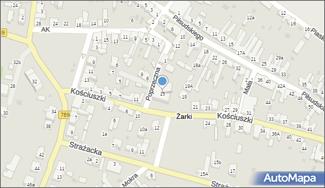 Żarki, Kościuszki Tadeusza, gen., 15, mapa Żarki