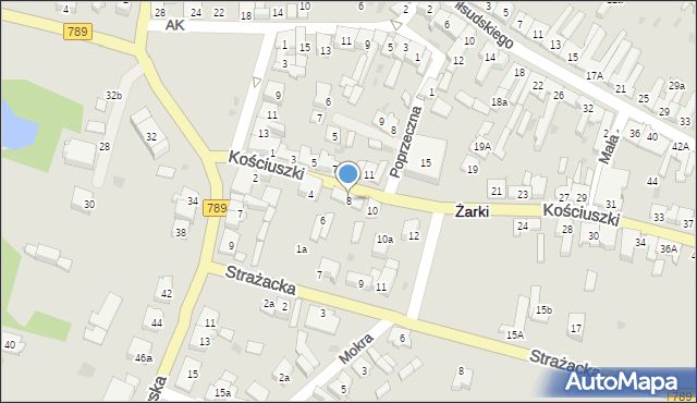 Żarki, Kościuszki Tadeusza, gen., 8, mapa Żarki