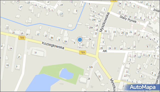 Żarki, Koziegłowska, 4a, mapa Żarki