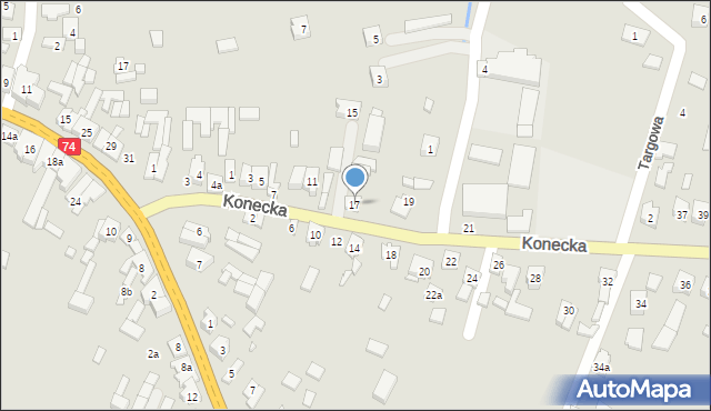 Żarnów, Konecka, 17, mapa Żarnów