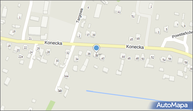 Żarnów, Konecka, 38, mapa Żarnów