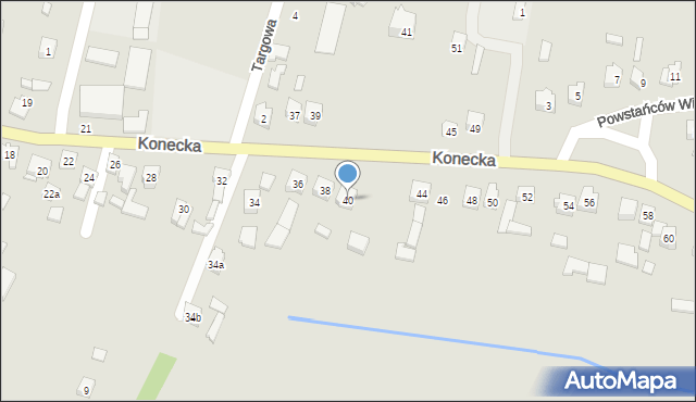 Żarnów, Konecka, 40, mapa Żarnów