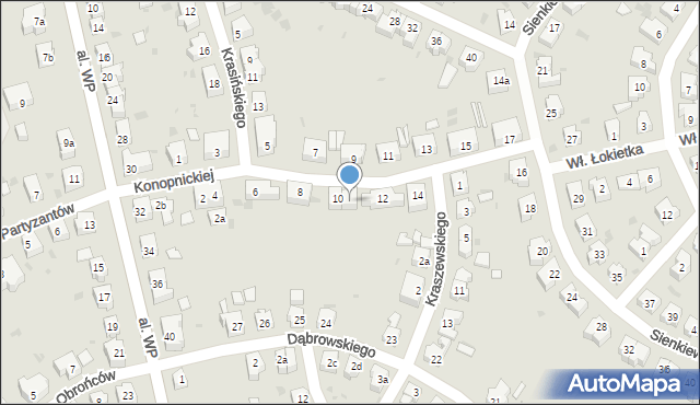 Żary, Konopnickiej Marii, 10c, mapa Żary