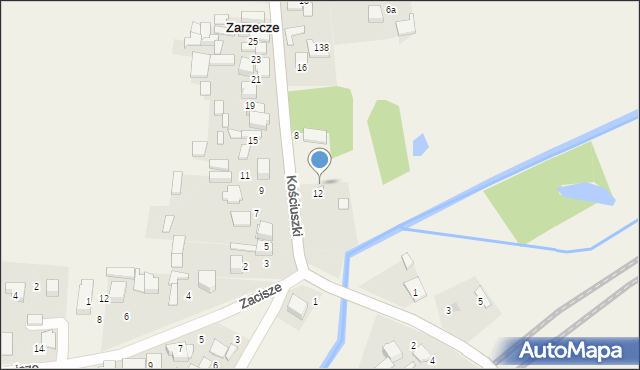 Zarzecze, Kościuszki Tadeusza, gen., 2, mapa Zarzecze