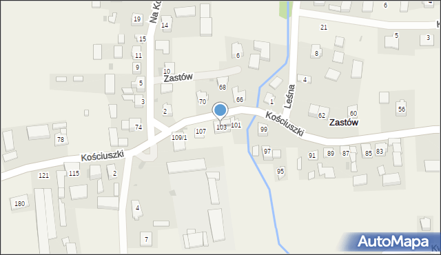 Zastów, Kościuszki Tadeusza, gen., 103, mapa Zastów