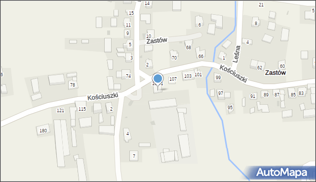 Zastów, Kościuszki Tadeusza, gen., 109/4, mapa Zastów