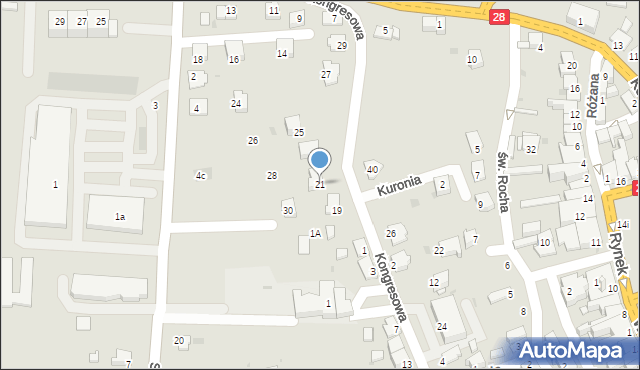 Zator, Kongresowa, 21, mapa Zator