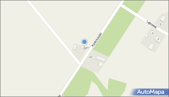 Zawada, Kościuszki Tadeusza, gen., 116, mapa Zawada
