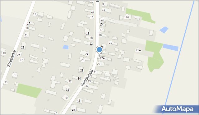 Zawada, Kościuszki Tadeusza, gen., 27, mapa Zawada