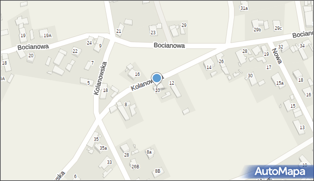 Zawada, Kolanowska, 10, mapa Zawada