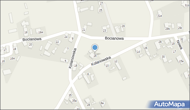 Zawada, Kolanowska, 16, mapa Zawada