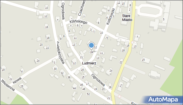 Zawichost, Kościuszki Tadeusza, gen., 14, mapa Zawichost