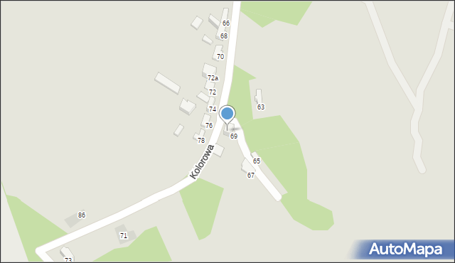 Zawiercie, Kolorowa, 69a, mapa Zawiercie