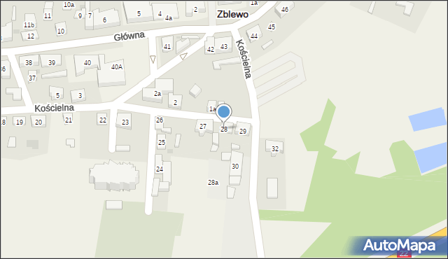 Zblewo, Kościelna, 28, mapa Zblewo