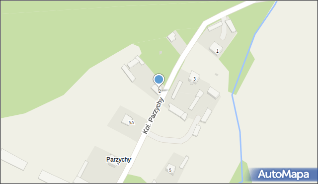 Zbójna, Kol. Parzychy, 2, mapa Zbójna