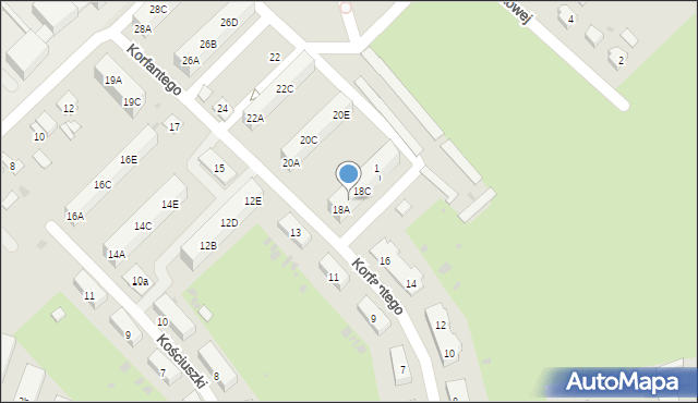 Zdzieszowice, Korfantego Wojciecha, 18B, mapa Zdzieszowice