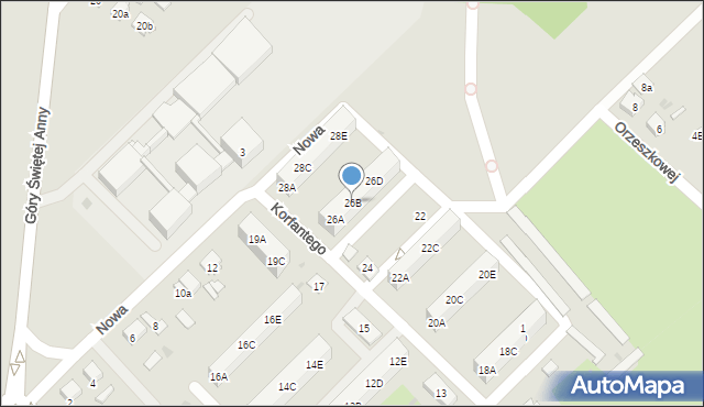 Zdzieszowice, Korfantego Wojciecha, 26B, mapa Zdzieszowice