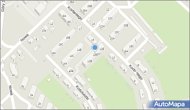 Zdzieszowice, Kościuszki Tadeusza, gen., 12D, mapa Zdzieszowice