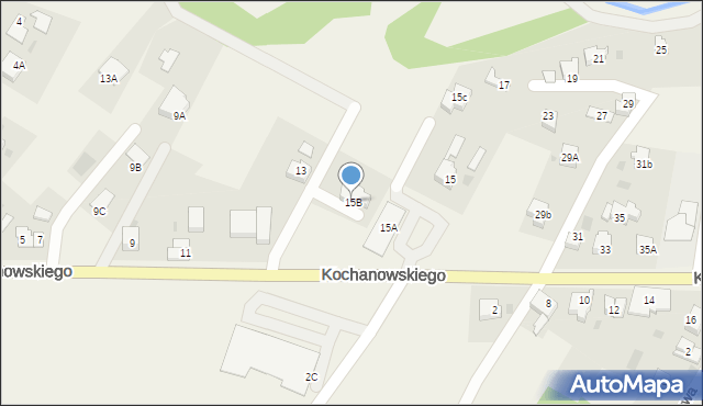 Zebrzydowice, Kochanowskiego Jana, 15B, mapa Zebrzydowice