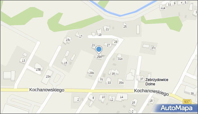 Zebrzydowice, Kochanowskiego Jana, 29A, mapa Zebrzydowice