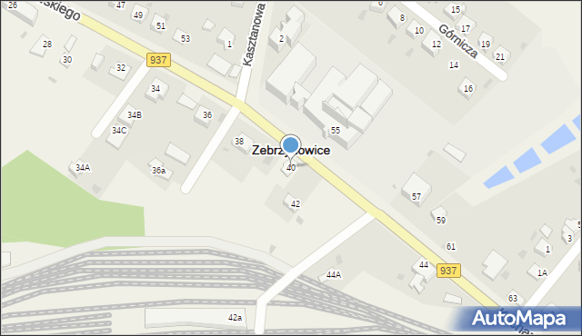 Zebrzydowice, Kochanowskiego Jana, 40, mapa Zebrzydowice
