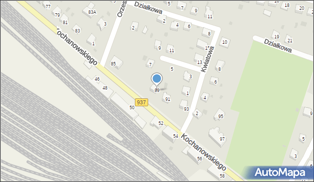 Zebrzydowice, Kochanowskiego Jana, 89, mapa Zebrzydowice
