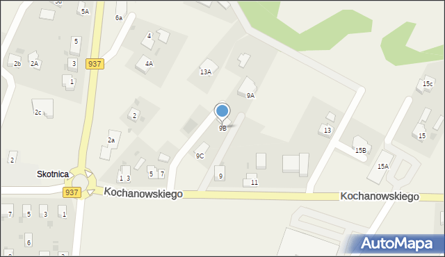 Zebrzydowice, Kochanowskiego Jana, 9B, mapa Zebrzydowice