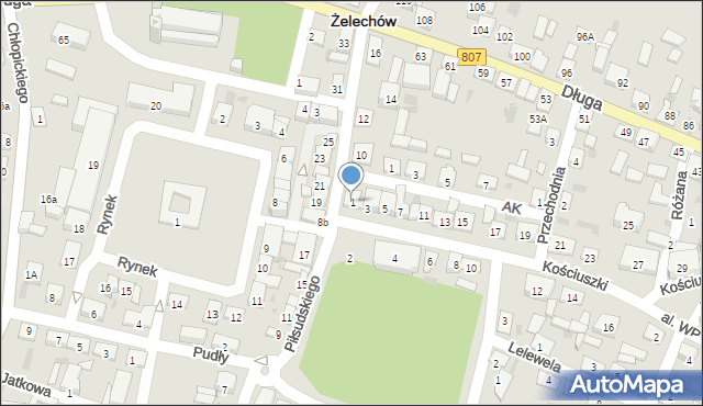 Żelechów, Kościuszki Tadeusza, gen., 1, mapa Żelechów