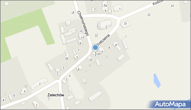 Żelechów, Kościelna, 2, mapa Żelechów