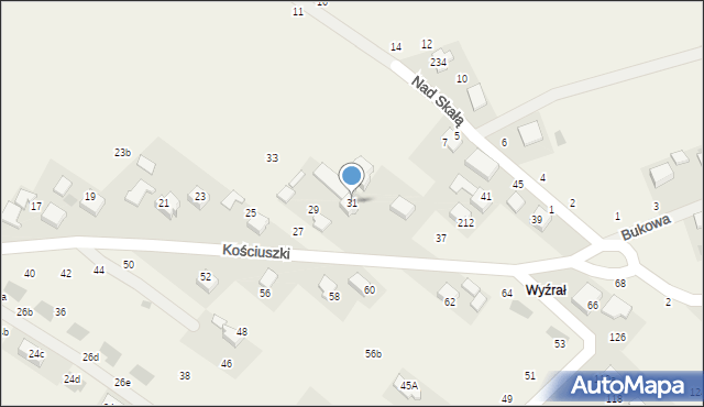 Zelków, Kościuszki Tadeusza, gen., 31, mapa Zelków