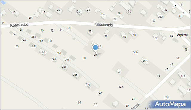 Zelków, Kościuszki Tadeusza, gen., 46, mapa Zelków