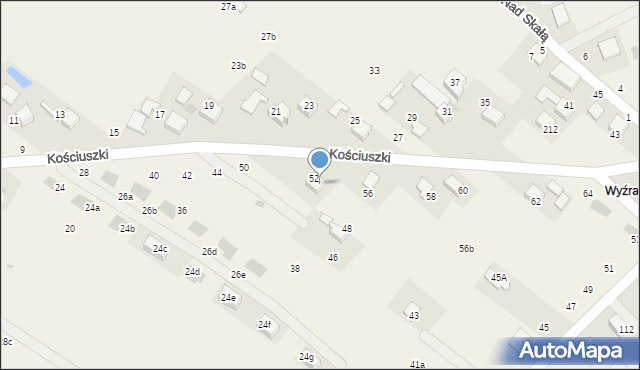 Zelków, Kościuszki Tadeusza, gen., 54, mapa Zelków