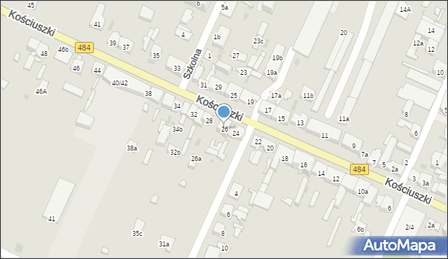 Zelów, Kościuszki Tadeusza, gen., 26, mapa Zelów