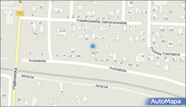 Zgierz, Kossaków Wojciecha i Juliusza, 20, mapa Zgierz