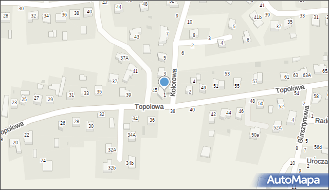 Zgłobice, Kolorowa, 1, mapa Zgłobice