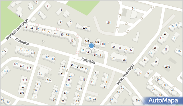 Zielona Góra, Kossaka Juliusza, 12, mapa Zielona Góra