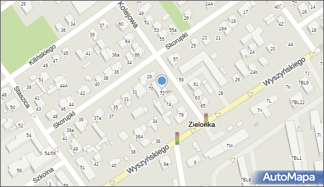 Zielonka, Kolejowa, 72, mapa Zielonka