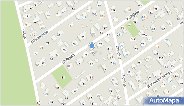 Zielonka, Kołłątaja Hugo, 75A, mapa Zielonka