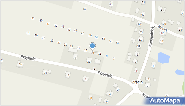 Zręcin, Konopnickiej Marii, 13, mapa Zręcin