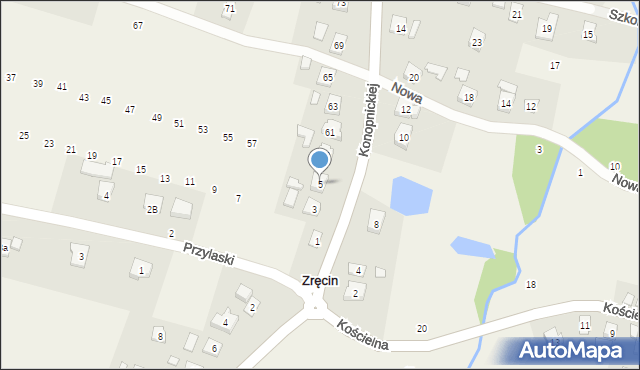 Zręcin, Konopnickiej Marii, 5, mapa Zręcin