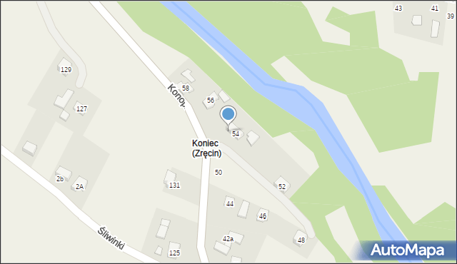 Zręcin, Konopnickiej Marii, 54A, mapa Zręcin